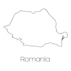 Country Shape isolated on background of the country of Romania