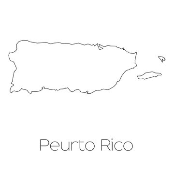 Country Shape isolated on background of the country of Puerto Ri