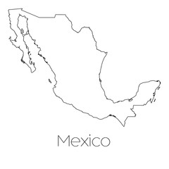 Country Shape isolated on background of the country of Mexico