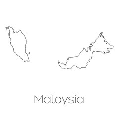 Country Shape isolated on background of the country of Malaysia