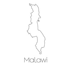 Country Shape isolated on background of the country of Malawi