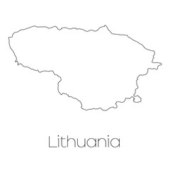 Country Shape isolated on background of the country of Lithuania