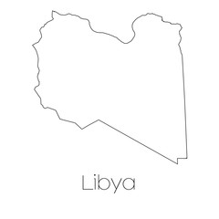 Country Shape isolated on background of the country of Libya