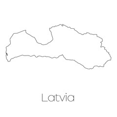 Country Shape isolated on background of the country of Latvia