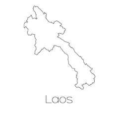 Country Shape isolated on background of the country of Laos