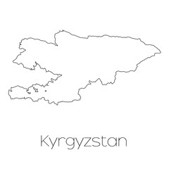 Country Shape isolated on background of the country of Kyrgyzsta