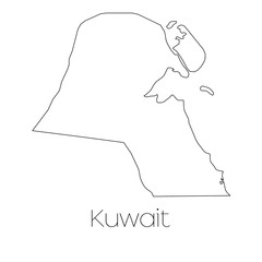 Country Shape isolated on background of the country of Kuwait