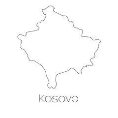 Country Shape isolated on background of the country of Kosovo