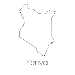 Country Shape isolated on background of the country of Kenya