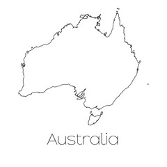 Country Shape isolated on background of the country of Australia
