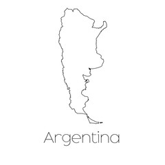 Country Shape isolated on background of the country of Argentina