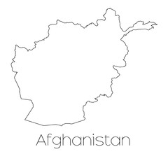 Country Shape isolated on background of the country of Afghanist