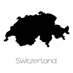 Country Shape isolated on background of the country of Switzerla