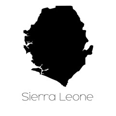 Country Shape isolated on background of the country of Sierra Le