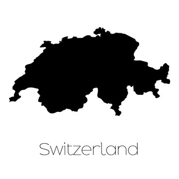 Country Shape isolated on background of the country of Switzerla