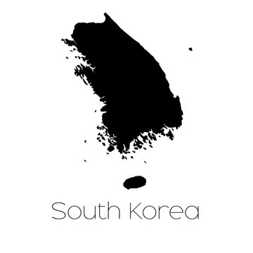 Country Shape isolated on background of the country of South Kor