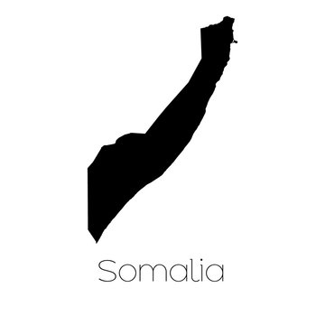 Country Shape isolated on background of the country of Somalia