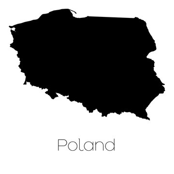 Country Shape isolated on background of the country of Poland