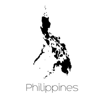 Country Shape isolated on background of the country of Philippin