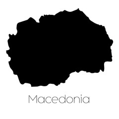 Country Shape isolated on background of the country of Macedonia