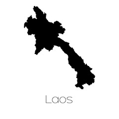 Country Shape isolated on background of the country of Laos