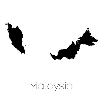 Country Shape isolated on background of the country of Malaysia