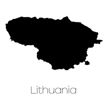 Country Shape isolated on background of the country of Lithuania