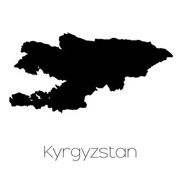 Country Shape isolated on background of the country of Kyrgyzsta