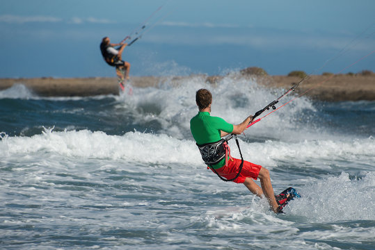 kitesurfing extreme sport with the wind freestyle