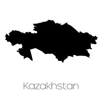 Country Shape isolated on background of the country of Kazakhsta