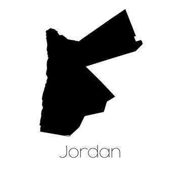 Country Shape isolated on background of the country of Jordan