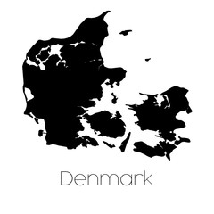 Country Shape isolated on background of the country of Denmark
