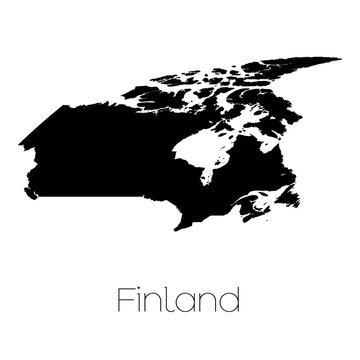 Country Shape isolated on background of the country of Finland