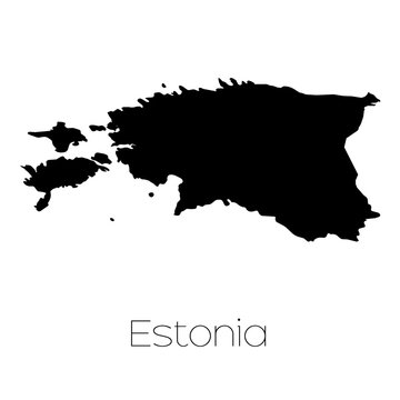 Country Shape isolated on background of the country of Estonia