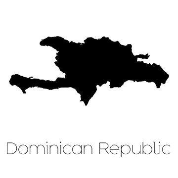 Country Shape isolated on background of the country of Dominican
