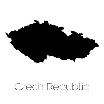 Country Shape isolated on background of the country of Czech Rep
