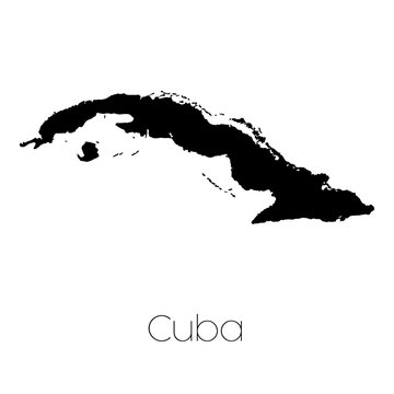 Country Shape isolated on background of the country of Cuba