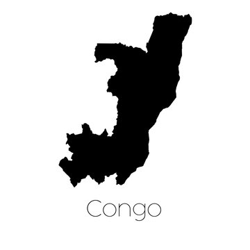 Country Shape isolated on background of the country of Congo