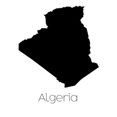 Country Shape isolated on background of the country of Algeria