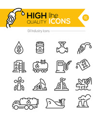 Fototapeta premium Oil Line Icons
