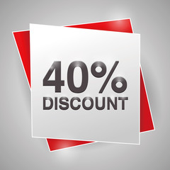 40% discount, poster design element