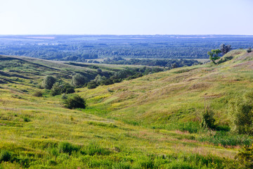 Obraz premium The hills and plains in the central part of Russia.