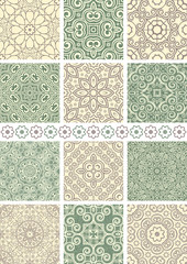 Set of twelve floral vintage seamless patterns.