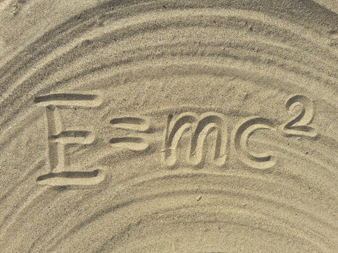 einstein formula on the sand E mc2