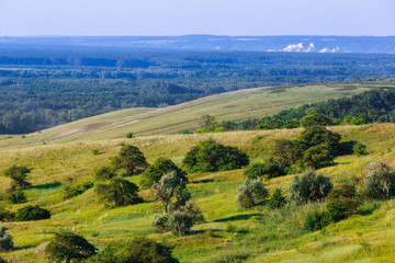 Obraz premium The hills and plains in the central part of Russia.