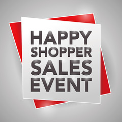 HAPPY SHOPPER SALES EVENT, poster design element