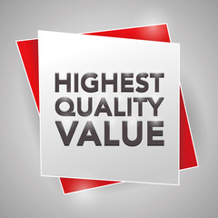 HIGHEST QUALITY VALUE, poster design element