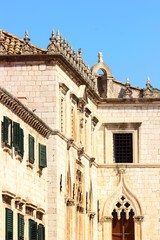 Fototapeta na wymiar Architectural details of the Palace Sponza in Dubrovnik