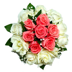 beautiful bridal bouquet at a wedding party . isolation