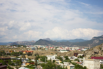 Fototapeta na wymiar View of the City in the Crimean mountains